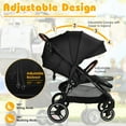 thumbnail image 4 of Costway High Landscape Baby Stroller Pushchair with Expandable & Footmuff Canopy 20 lbs 0-3 Years Black, 4 of 10