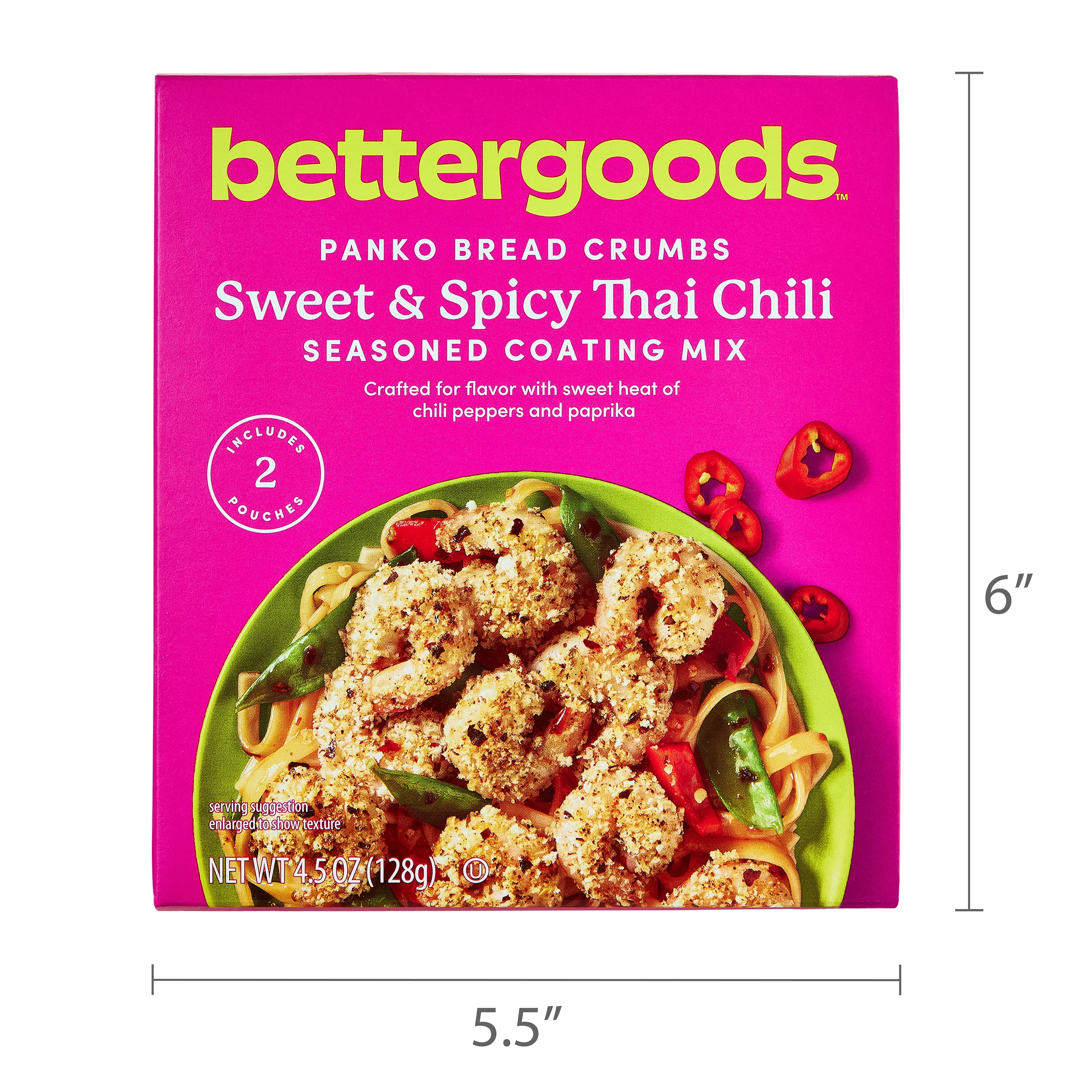 bettergoods Sweet and Spicy Thai Chili Panko Bread Crumbs Seasoned Coating Mix, 4.5 oz