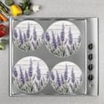 thumbnail image 2 of BaHomeck Electric Stove Burner Covers Set of 4,Round Metal Gas Stove Burner Covers 8 Inch and 10 Inch,Kitchen Decor,Lavender Flowers On White Shiplap Wood Wall Background, 2 of 2