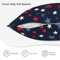 thumbnail image 5 of DouZhe Velvet Decorative Throw Pillow Covers Set of 2, Soft Square Cushion Cover with Invisible Zipper Red White Blue Stars Background Printing, 18"x18", 5 of 7