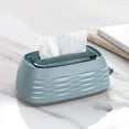 thumbnail image 4 of ROLKFUK Organizing Racks Blue Decorative Tissue Holder - Eco-Plastic, Wall-Mounted & Desktop for Living Room/Bedroom, Durable with Elegant Transparent Pattern, 4 of 7