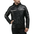 thumbnail image 6 of X RAY Jeans Mens Grainy PU Moto Jacket with Hood and Faux Shearling Lining, Black/White, S, 6 of 9