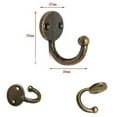 thumbnail image 4 of Lot 12Pcs Retro Coat Hat Hook Door Wall Hanger Alloy 35 x 30mm -, 4 of 6