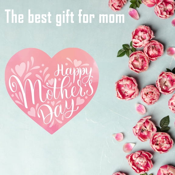 TERGAYEE Happy Mother's Day Door Sign,Pink Heart-Shaped Wooden Wreath Mom Gifts,Hanging Door Sign Outdoor Wooden Front Door Decorations for Farmhouse Porch Front Door