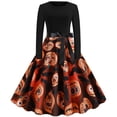 thumbnail image 2 of Vestido HUOGUO de manga larga con estampado de moda para mujer, 2 of 5