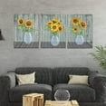thumbnail image 4 of Canvas Wall Art for bedroom Wall decorations for living room kitchen wall decor Canvas Art Yellow sunflower flowers paintings bathroom Home Decoration 3 Piece Pictures Wall Artworks, 4 of 5