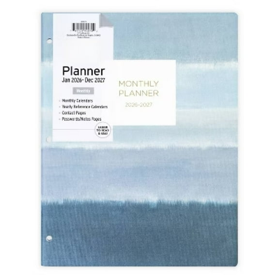 2026-2027 2 Year Large Monthly Planner 8.5"x11" - Thick Paper Agenda with Monthly Tabs