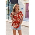 thumbnail image 4 of Zeagoo Women's Hawaiian Button Down Shirts Casual Short Sleeve Floral Tropical Print Summer Blouse Tunic Top, 4 of 6