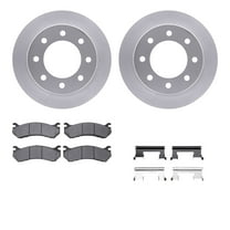 Dynamic Friction Company Rear Geospec Brake Rotors with Heavy Duty Brake Pads includes Hardware 4212-48006