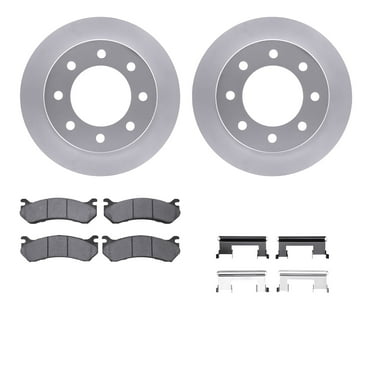 Dynamic Friction Company Rear Geospec Brake Rotors with Heavy Duty Brake Pads includes Hardware 4212-48006