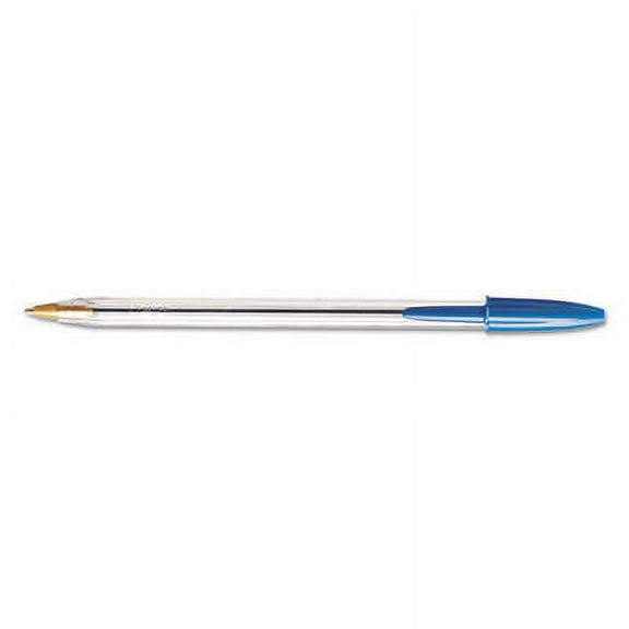 5PK BIC Cristal Xtra Smooth Ballpoint Pen, Stick, Medium 1 mm, Blue Ink, Clear Barrel, Dozen (MS11BE)
