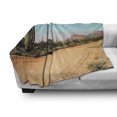 thumbnail image 3 of Saguaro Soft Flannel Fleece Throw Blanket, Earth Path with Giant Cactus Plants to the South American Desert Cactus Picture, Cozy Plush for Indoor and Outdoor Use, 70" x 90", Multicolor, by Ambesonne, 3 of 6