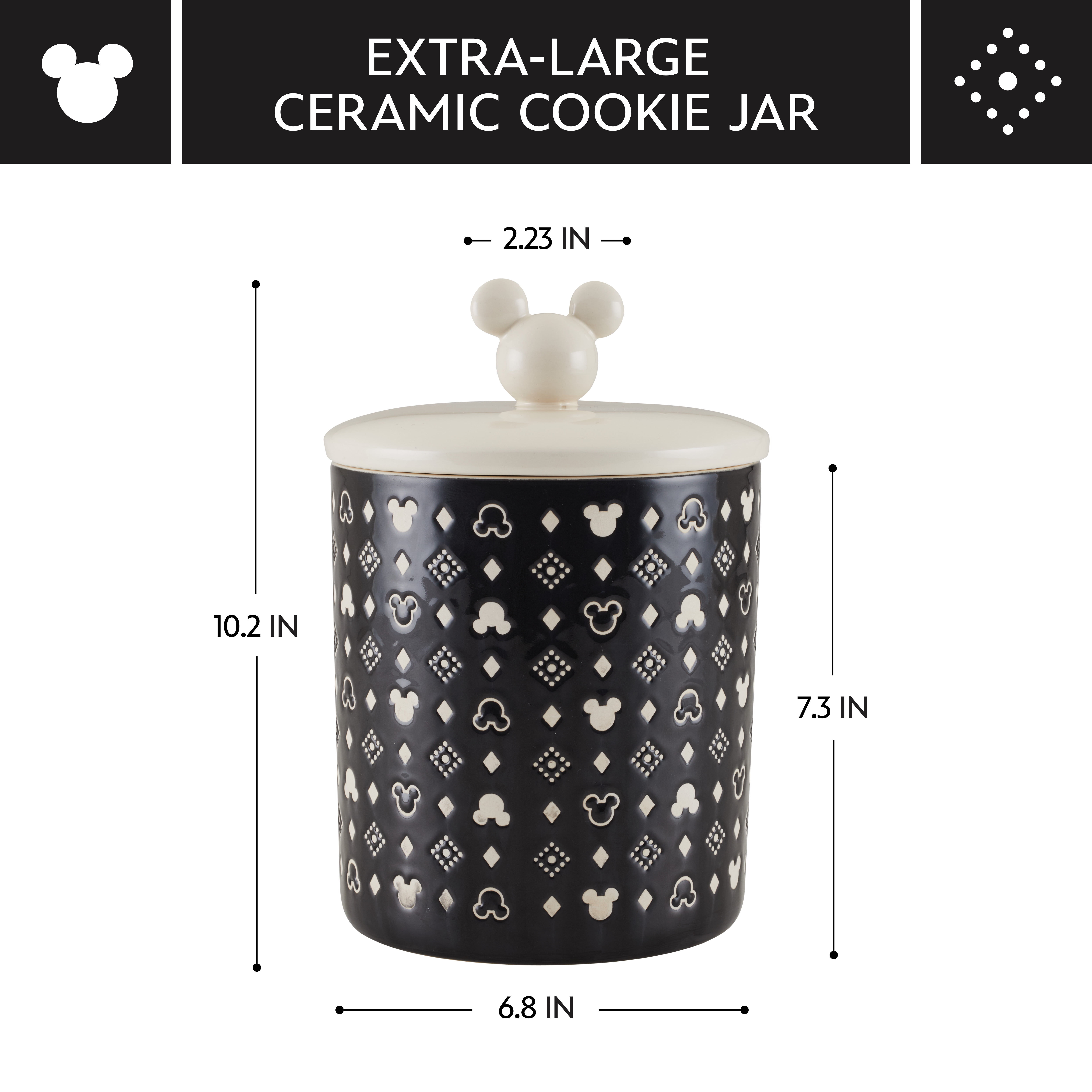 Disney Home Monochrome 12.8 Cup Extra Large Ceramic Canister and