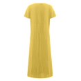 thumbnail image 5 of CHOK Robe Décontractée en Lin à Manches Courtes Col Rond pour Femmes Couleur Unie Coton Lin Robe d'Été 2024 avec Poches Gris TG, 5 of 5