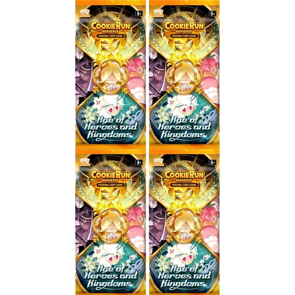 CookieRun Braverse Trading Card Game Age of Heroes & Kingdoms LOT of 4 Booster Packs