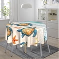 thumbnail image 2 of Sea Turtle Beach Starfish Ocean Coastal Waterproof Picnic Patio Party Round Table Cloth Cover Decorations Fabric 60 Inch Circular Tablecloth for 20-47 Inch Home Dining Room Kitchen Decor, 2 of 6