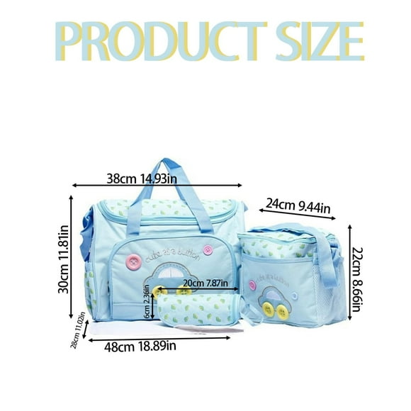 HandyHome Ensemble Fourre-Tout pour Couches 3 Pcs, Sac de Maternité et d'Hôpital pour Nouvelles Mamans, Sac pour Bébé Polyvalent pour le Voyage, Sac Messager Doux et Agréable pour la Peau avec Multiples Poches et Matelas à Langer, Essentiels pour Bébé, Grand et Petit