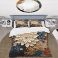 thumbnail image 2 of Designart "Orange Teal botanic Whirlwind IV" Abstract Bedding Covert Set - Abstract Botanicals Orange Modern Bed Set With 2 Shams, 2 of 6