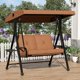 thumbnail image 1 of Garvee columpio de 2 plazas con base, toldo ajustable, cojines gruesos removibles y portavasos para patio, porche o jardín, 1 of 8