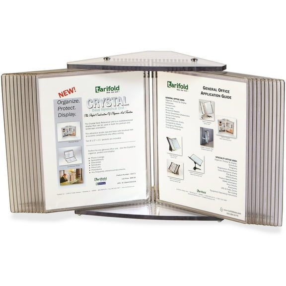 Tarifold, TFICD272, 20-Pocket Crystal Desk Reference Unit, 1 Each