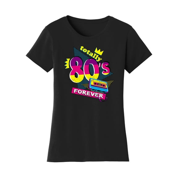 Gravity Threads Womens Totally 80s Short-Sleeve T-Shirt - Black - Large