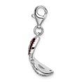 thumbnail image 2 of 925 Sterling Silver Solid Polished Fancy Lobster Closure Red Enameled Mask With Lobster Clasp Charm 26x7mm Pendant Neckl, 2 of 3