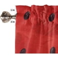 thumbnail image 5 of Watermelon Kitchen Curtains Tiers and Valances Set, Summer Fruit Hand Drawn Painiting Red Green Rod Pocket Valance Short Window Treatment Decor Curtains, 27.5"x24", 3 Pieces Set, 5 of 5