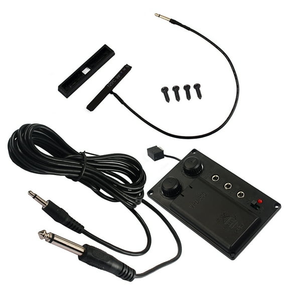 1 juego de ecualizador para violín, silenciador, preamplificador, pastilla, ecualizador con piezoeléctrico, accesorio para violín, bricolaje, con orificio para enchufe, cable de salida
