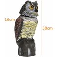 thumbnail image 2 of realista jaula de pájaros plástico búho espantapájaros con cabeza giratoria y sonido, 2 of 5
