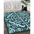 thumbnail image 2 of Ahgly Company Indoor Square Patterned Blue Lagoon Blue Area Rugs, 3' Square, 2 of 6