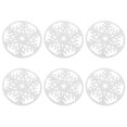 thumbnail image 1 of 6Pcs Christmas Snowflake Coasters Round Felt Nonslip Heat Insulation Cup Mats, 1 of 9