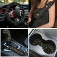 thumbnail image 3 of Yuyamidu Gold Sun and Moon Car Seat Cover Set Car Floor Mats Steering Wheel Cover Seatbelt Cover Gear Shift Cover Hand Brake Cover Cup Mat 15 Pieces, 3 of 6