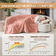 thumbnail image 4 of ELEKA Heated Electric Blanket 50'' x 60'', Throw Size Flannel Material with 8 Heating Levels & 8H Auto off, Pink, 4 of 8