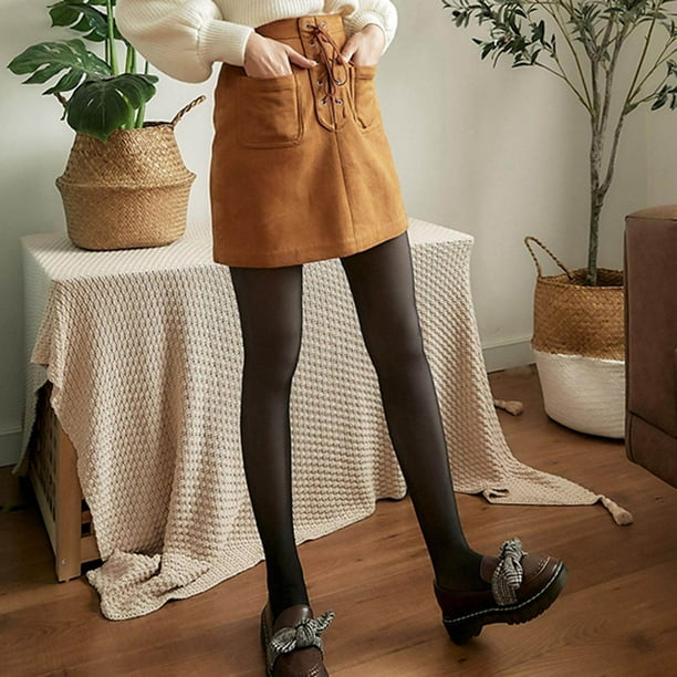 Womens Winter Fleece Lined Tights Plush Warm Plus Size Leggings Thermal  Pants Seamless Black 