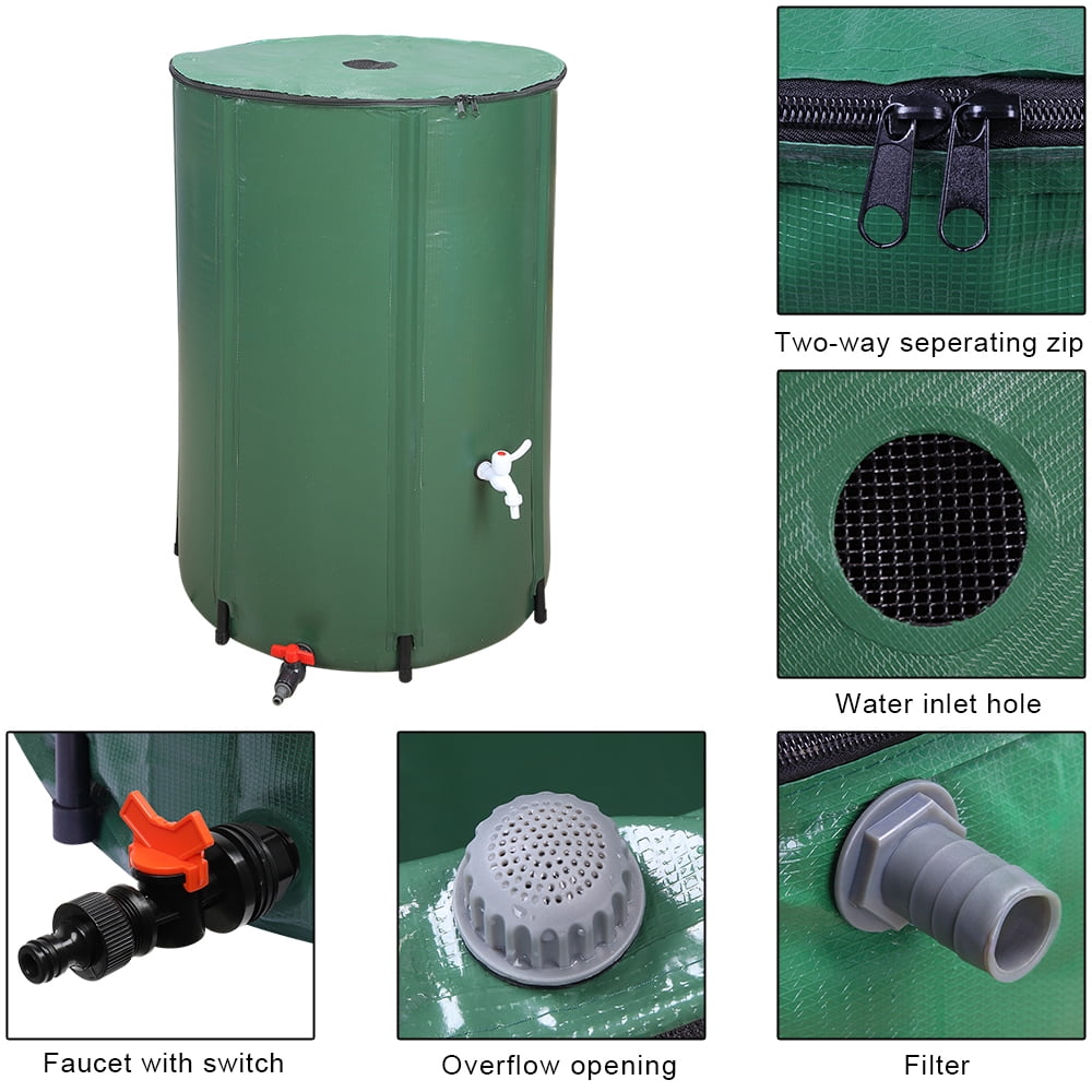 Ktaxon Rain Barrel Farms Water Storage Saver Green 132 Gallon