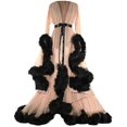 thumbnail image 1 of Women's Trailing Long Dress: Feather-flared Sleeves Ideal For Bachelorette Parties, 1 of 1