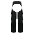 thumbnail image 6 of Choomomo Men's Faux Suede Cowboy Outfit Open Front Tassel Vest & Hollow-out Crotch Tiered Fringe Pants Black L, 6 of 7