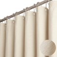 thumbnail image 6 of Zrodlmo Linen Textured Cloth Shower Curtain with hooks,Water-Repellent Washable Bathroom Curtain, 72" x 72", Khaki, 6 of 9