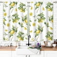 thumbnail image 2 of Lemon Fruit Small Kitchen Curtains Green Yellow Leaf Summer Window Treatment Tropical Cafe Short Window Curtains for Bathroom Dining Laundry Room Floral Flower Treatment Drapes 27.5x39 inch, 2 of 6