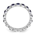 thumbnail image 2 of 925 Sterling Silver September Stackable Ring Birthstone Gemstone Created Sapphire Crystal, 2 of 7