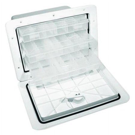 T-H Marine Supplies TBOX-1115-3T-2P 11 x 15 in. Polar Plastic Tackle Box with 3 Trays White