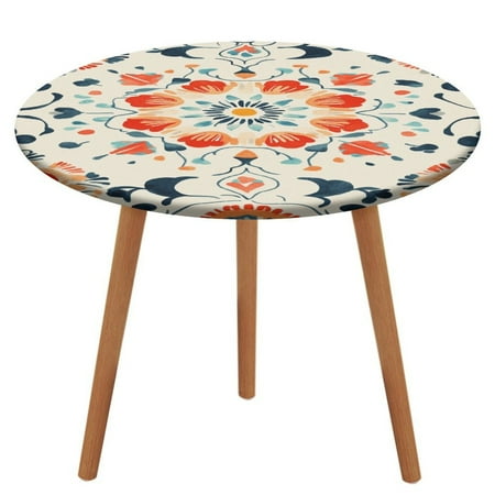 

Bohemian Mandala (33) Round Fitted Tablecloth Elastic Table Cover Waterproof Dining for Indoor Outdoor Decor Table Cloth