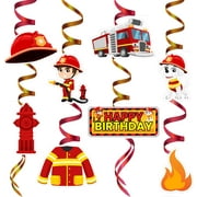 Party Hanging Swirls (46 Pieces) (Firefighter Party Hanging Swirls)