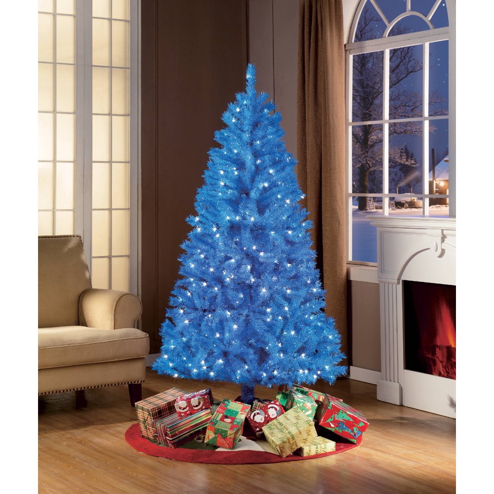 Holiday Time 6ft Pre-lit Blue Tree - Walmart.com - Walmart.com