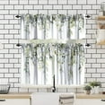 thumbnail image 4 of Vintage Watercolor Floral Valance Leaf Curtains Spring Plants Kids Bedroom Decorate Blackout Window Treatment for Living Room Kitchen Cafe Home Decor Window Drapes 54x18 Inch + 27x36 Inch X 2, 4 of 5