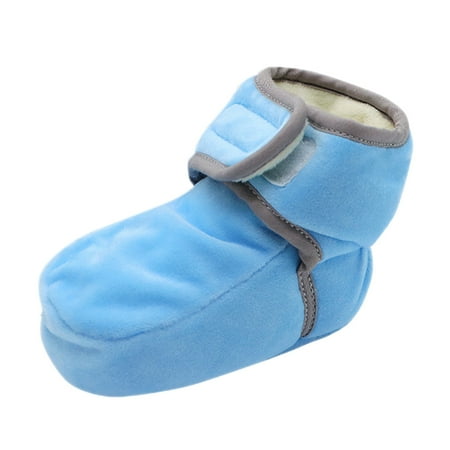 

Fsqjgq New Born Girl Shoes Baby Shoes Toddler Boots Soft Bottom Toddler Shoes Plus Velvet Thick Non Slip Large Cotton Shoes Winter Boot Toddler Girl Flock Blue One Size
