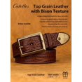 thumbnail image 3 of Catelles Men's Thickened Belt, Vintage Design, Made of High-quality Cowhide with Brass Buckle, Comes in A Gift Box. Suitable for Both Business and Casual Wear&Waist size 46inch, width 1.5inch (3.8cm), 3 of 8