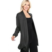 MOA COLLECTION Women's Solid Casual Lightweight Long Sleeve Loose Fit Knit Sweater Cardigan