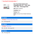 thumbnail image 2 of Rear Drum Brake Hardware Kit - Compatible with 1977 - 1978, 1980 - 1981, 1984 - 1993 Dodge W150 1985 1986 1987 1988 1989 1990 1991 1992, 2 of 2