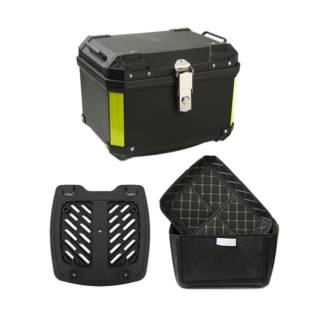 Baúl de almacenamiento para motocicleta de 45 litros, accesorios para montar, cerradura de seguridad estable Con revestimiento de base